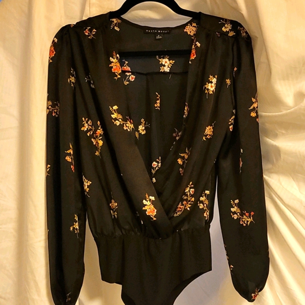Haute Monde Black Floral Blouse